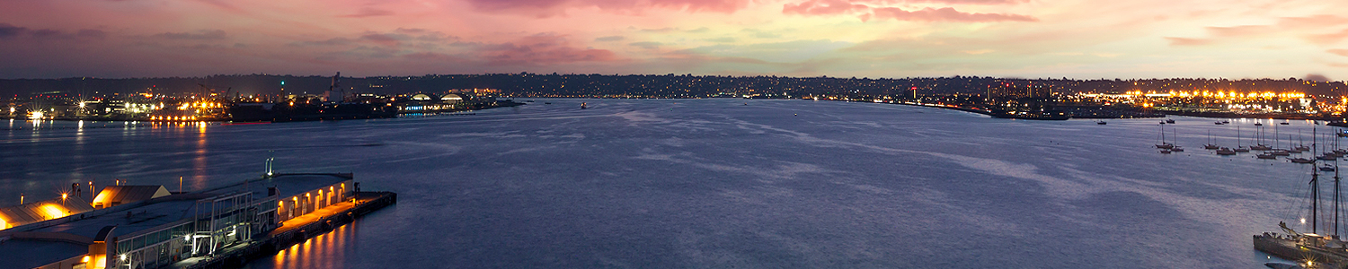 San Diego bay view at sunset
