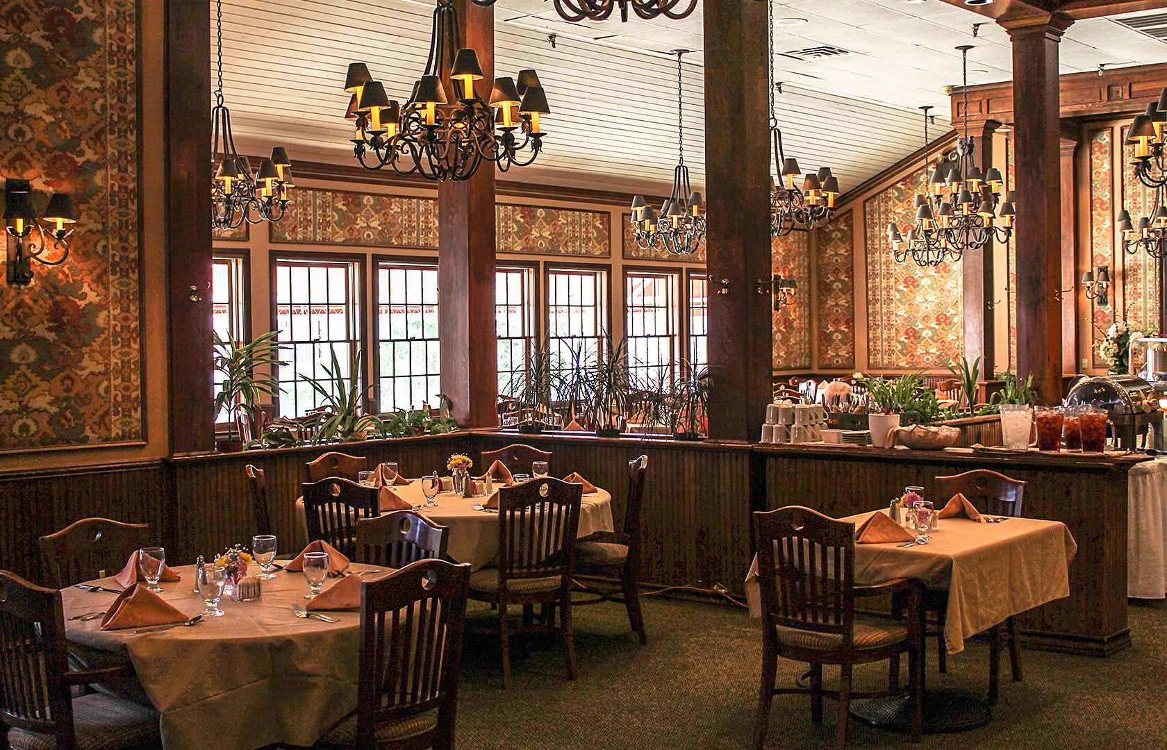 Dining area at the Branding Iron Restaurant