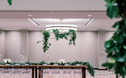 indoor event venue with decor set up