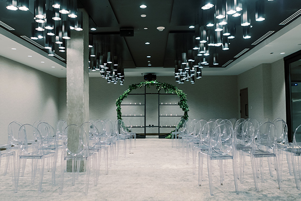 indoor, modern wedding venue