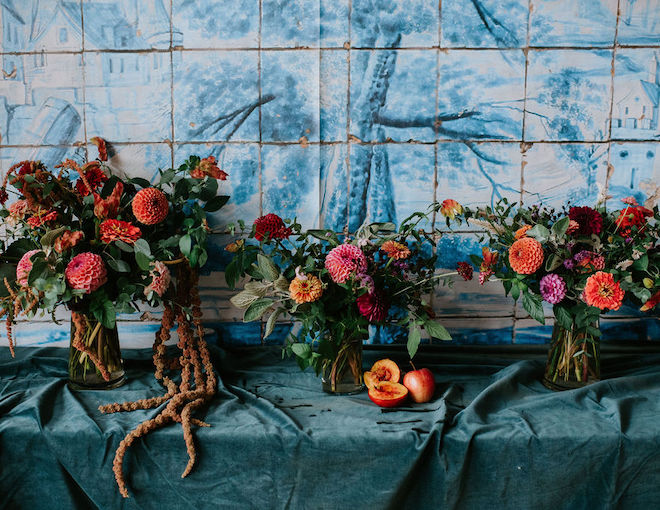 flower bouquets on a table