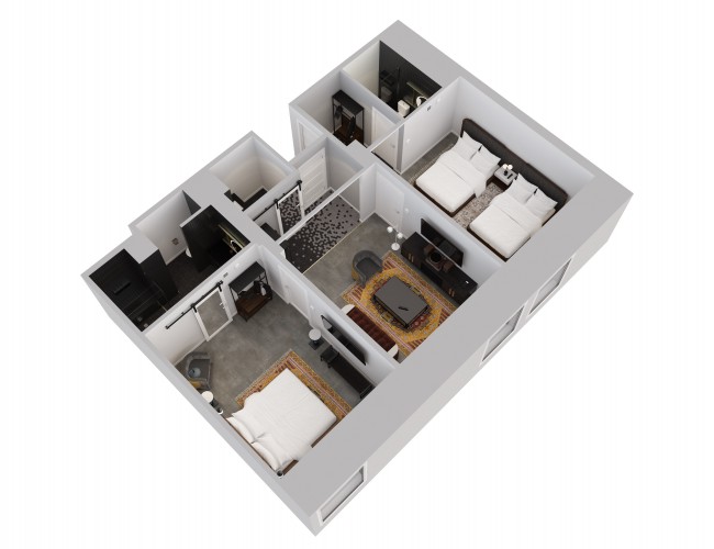 virtual 2 Bedroom suite floor plan