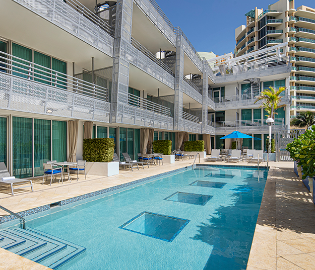 View of the hotel pool