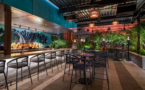 Zanzibar Rooftop Terrace interior bar and seating
