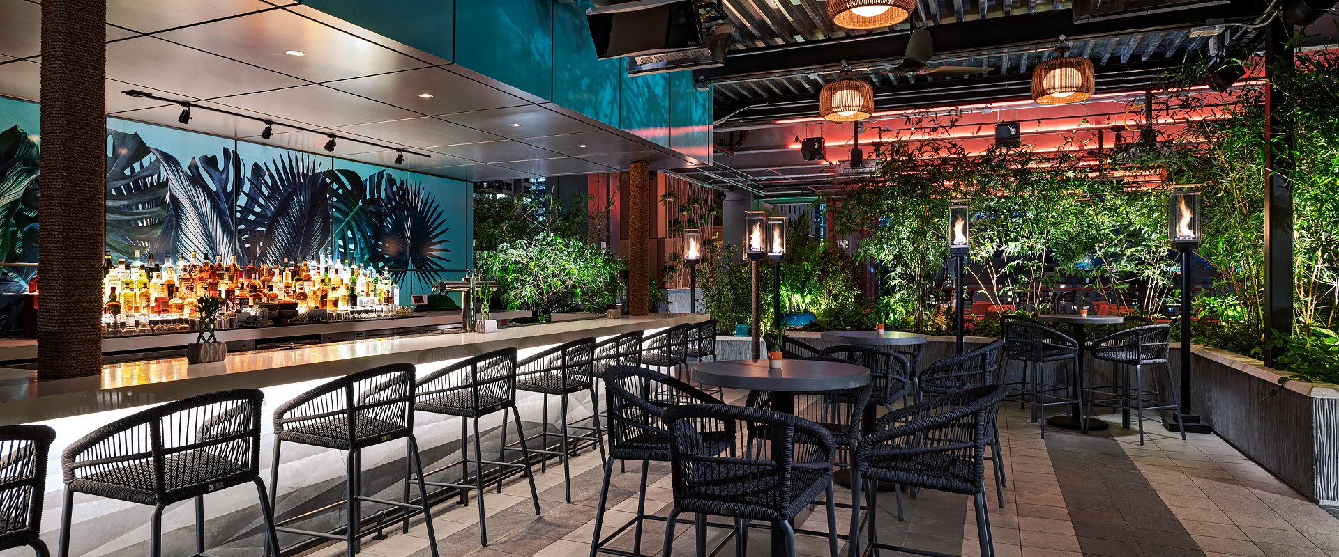Zanzibar Rooftop Terrace interior bar and seating
