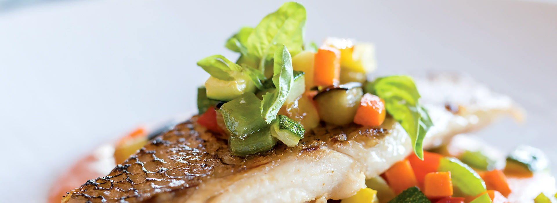 grilled fish with vegetables
